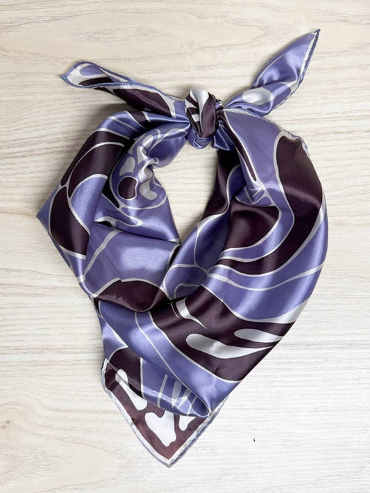 vintage satin retro square scarf | hand - rolled edge - good market thrift store