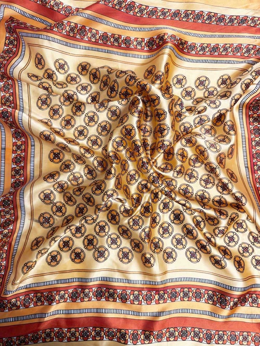 vintage satin rolled hem square scarf - good market thrift store
