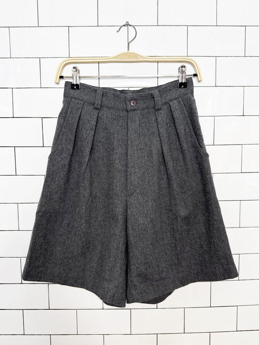 vintage savannah 100% wool pleated trouser shorts |. made in USA - good market thrift store
