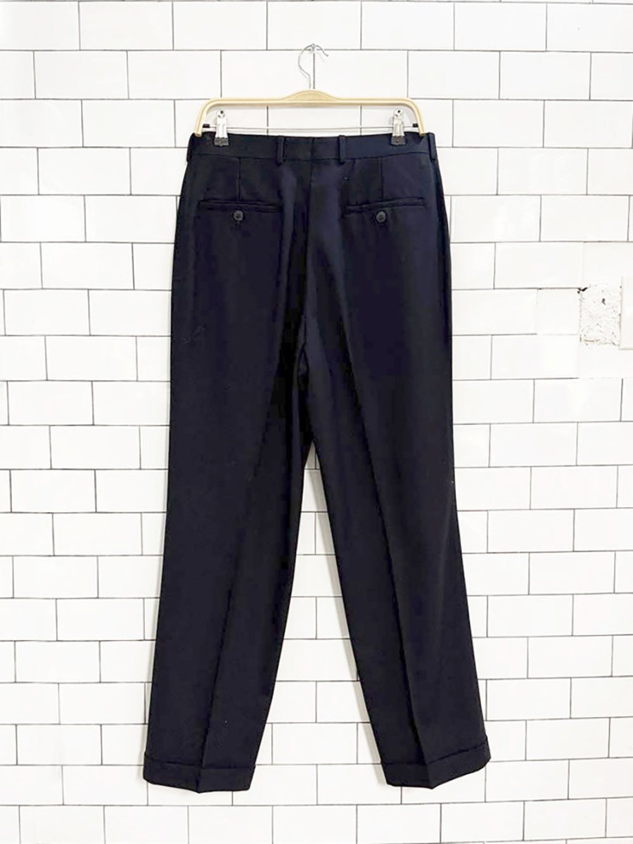 vintage savile row 100% merino wool cuffed trousers | made in Italy - good market thrift store