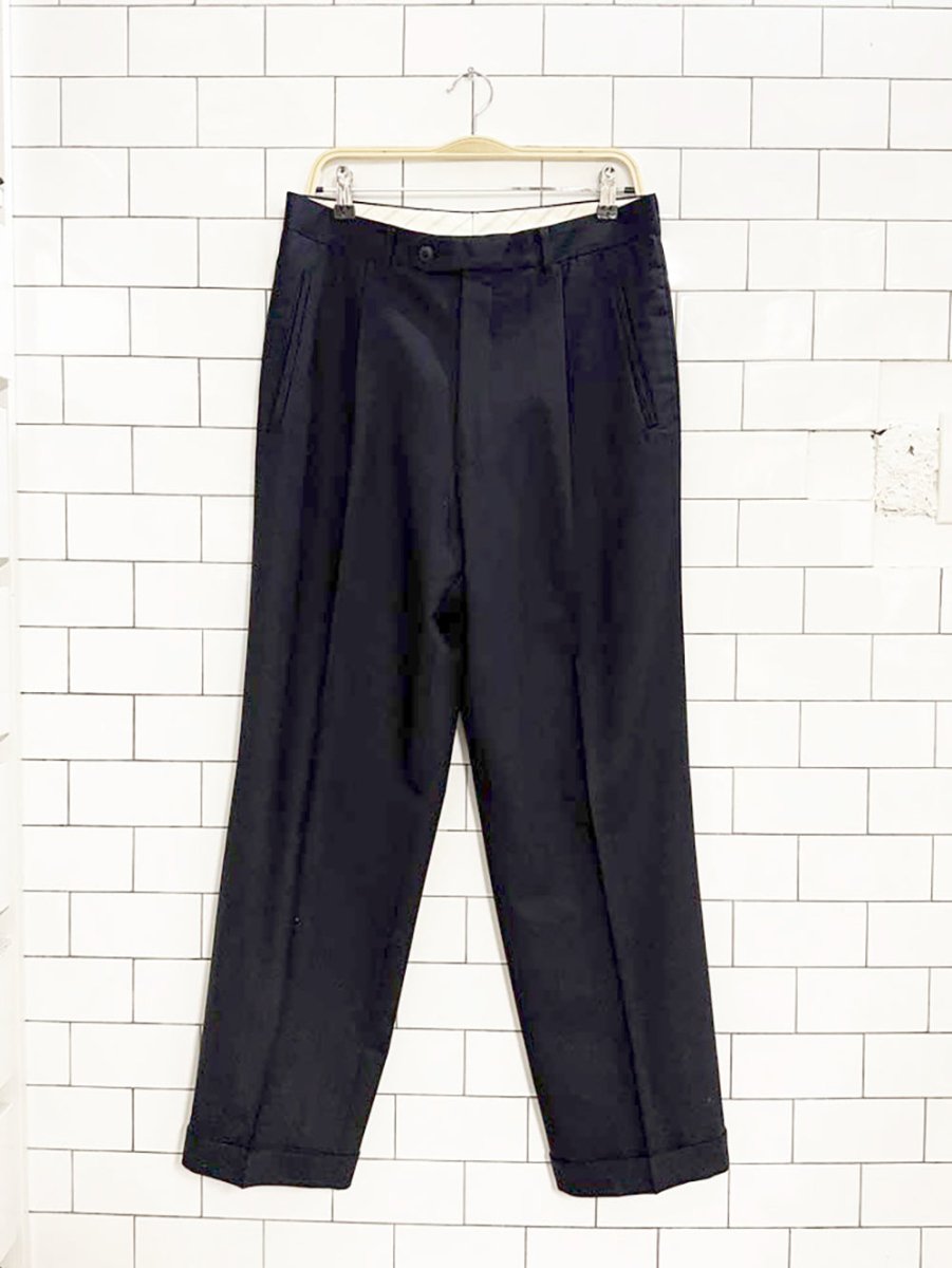 vintage savile row 100% merino wool cuffed trousers | made in Italy - good market thrift store