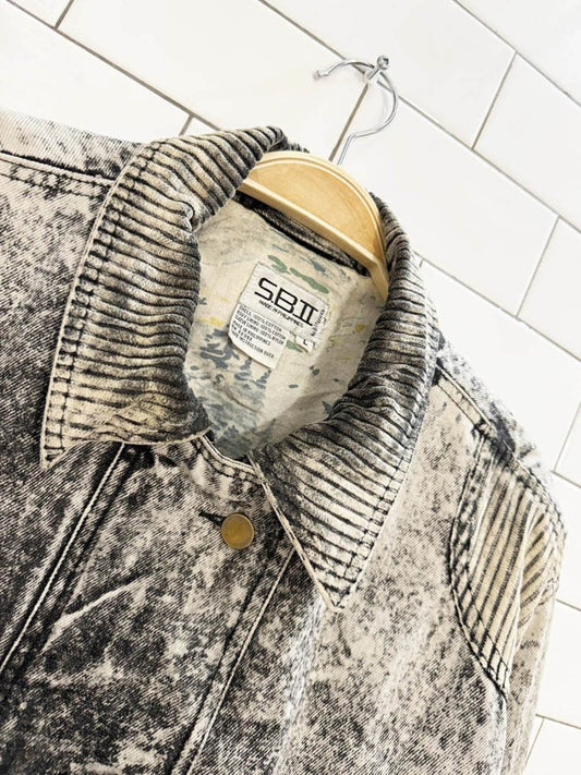 vintage SBII acid wash denim chore jacket | by bitterman | ribbed collar - good market thrift store