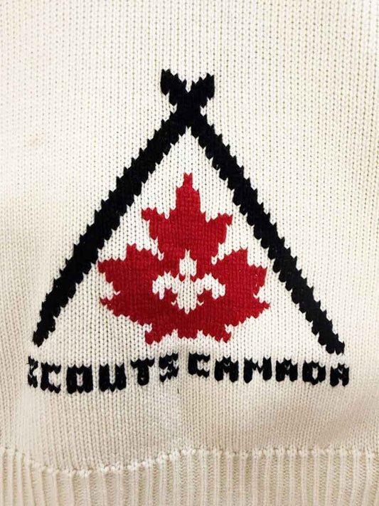 vintage scouts canada drop shoulder balloon sleeve knit cardigan - good market thrift store