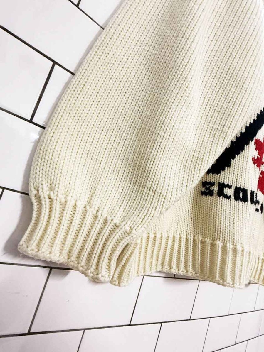 vintage scouts canada drop shoulder balloon sleeve knit cardigan - good market thrift store