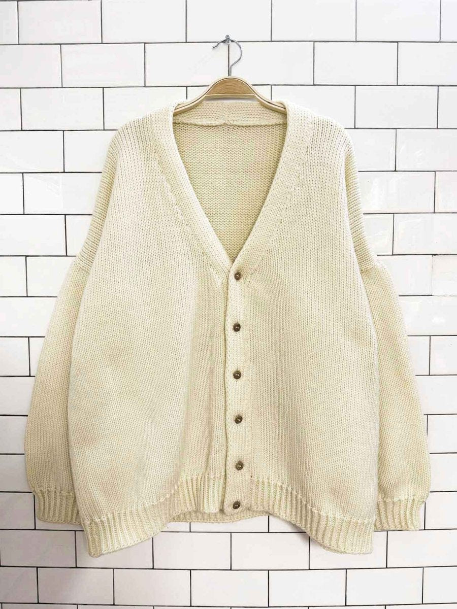 vintage scouts canada drop shoulder balloon sleeve knit cardigan - good market thrift store