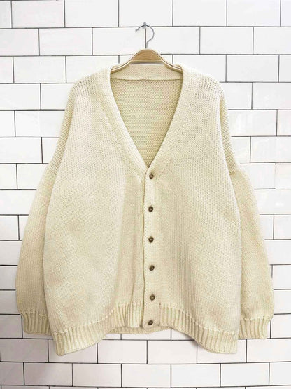 vintage scouts canada drop shoulder balloon sleeve knit cardigan - good market thrift store