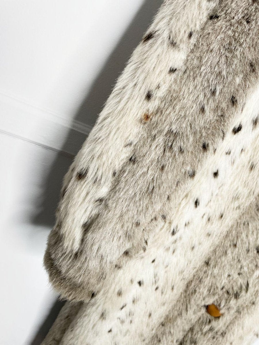 vintage sears tradition snow leopard faux fur long coat - good market thrift store