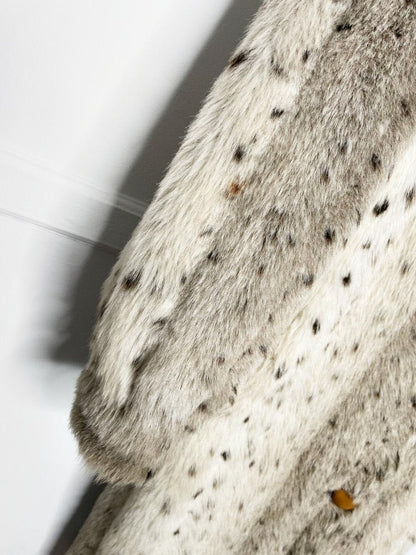 vintage sears tradition snow leopard faux fur long coat - good market thrift store