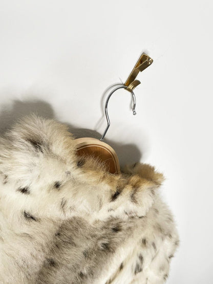 vintage sears tradition snow leopard faux fur long coat - good market thrift store