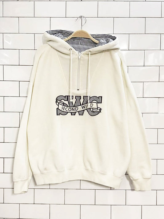 vintage second wind half zip hooded sweatshirt - good market thrift store