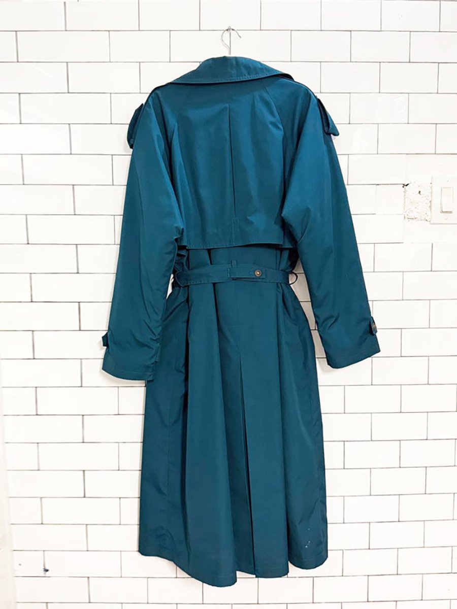 vintage sequence wool - blend tartan liner belted trench coat - good market thrift store