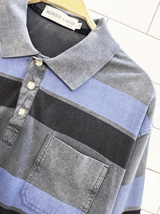 vintage sergio louis striped polo shirt - good market thrift store