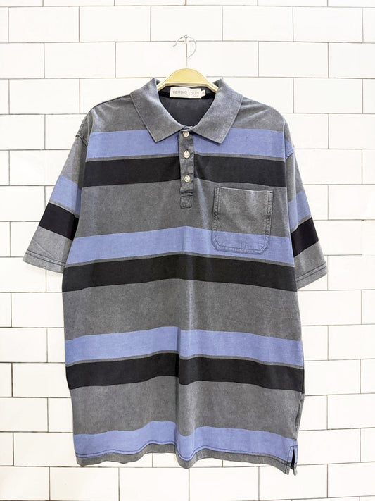 vintage sergio louis striped polo shirt - good market thrift store