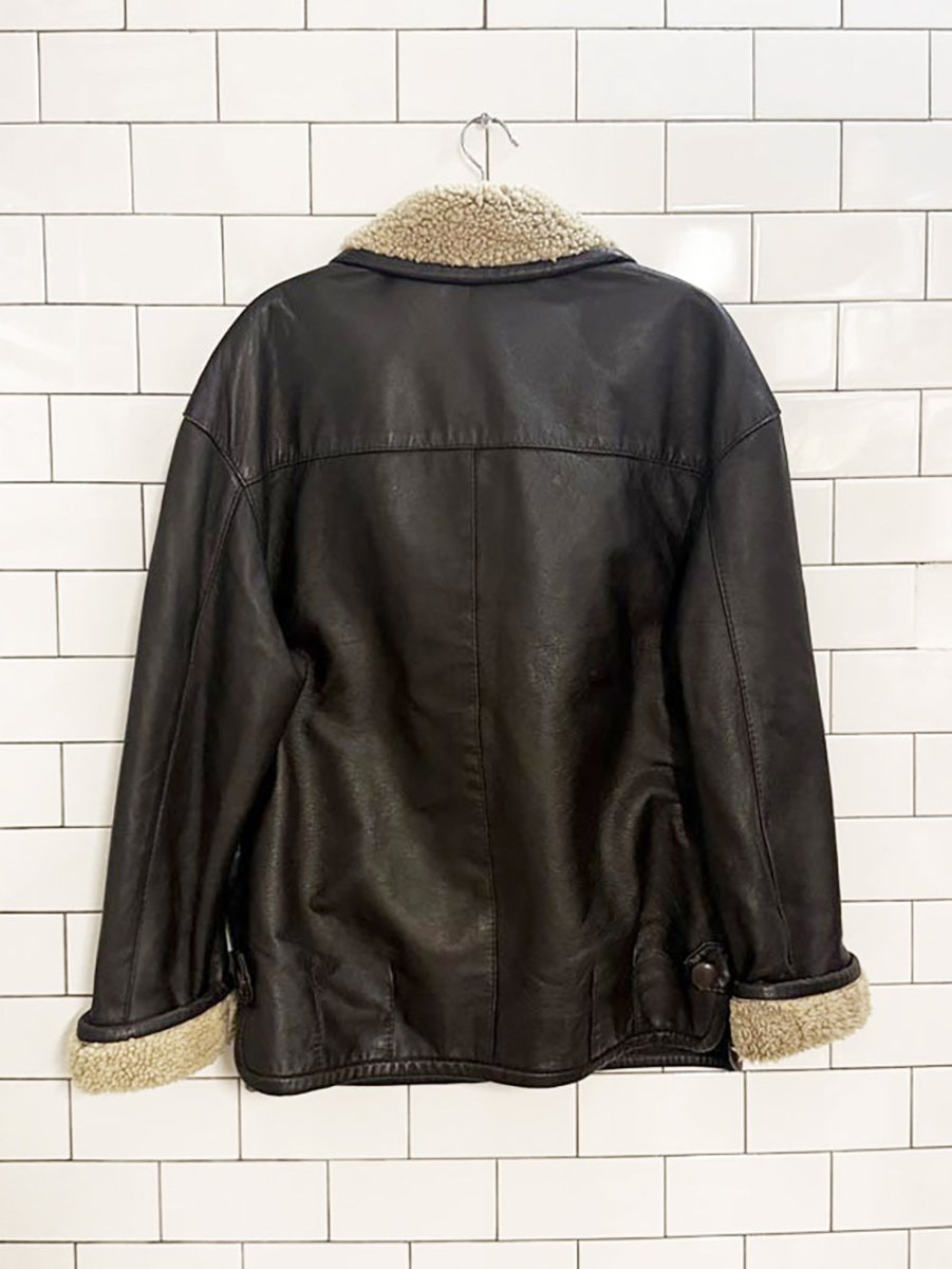 vintage shearling collar and cuff soft leather jacket | made in Canada - good market thrift store