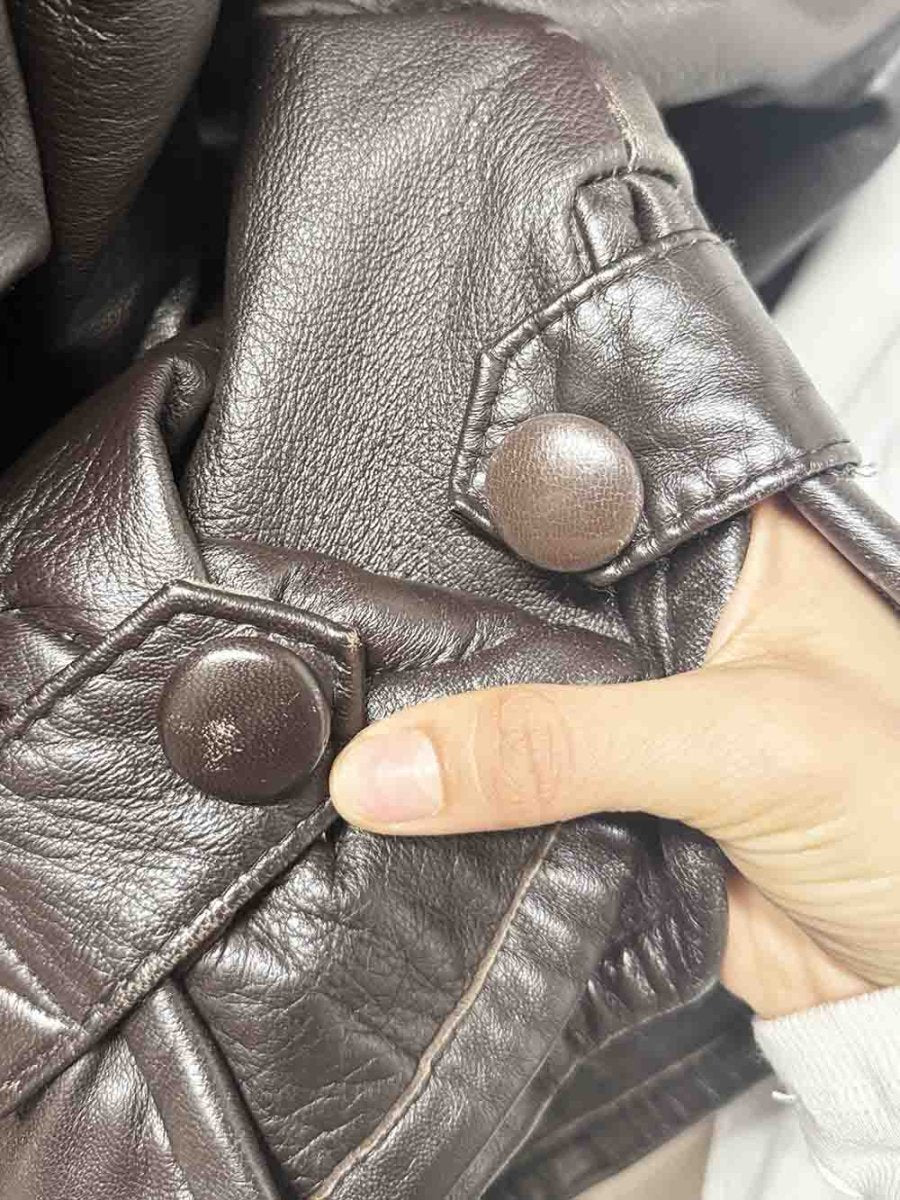 vintage shearling collar and cuff soft leather jacket | made in Canada - good market thrift store