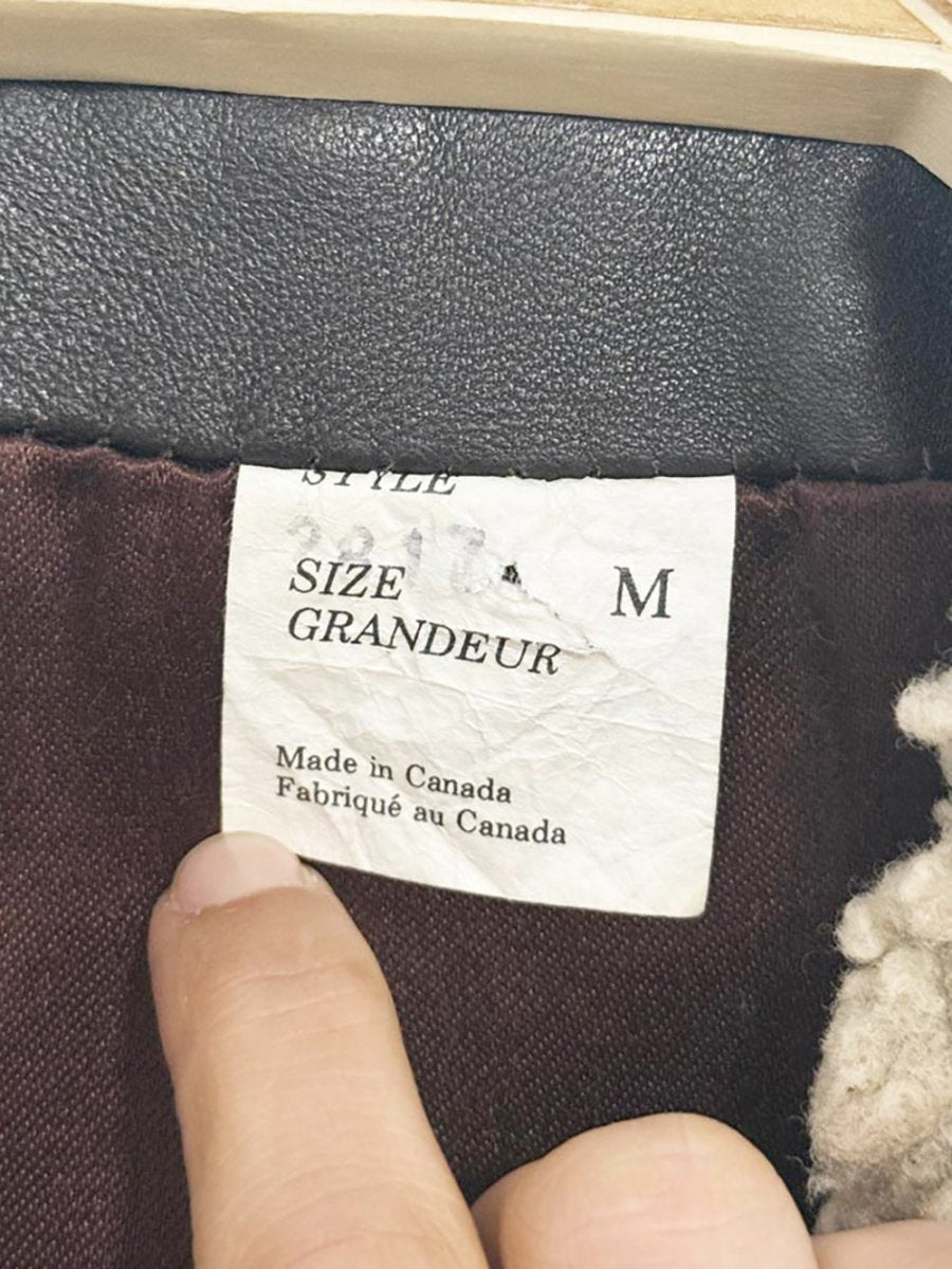 vintage shearling collar and cuff soft leather jacket | made in Canada - good market thrift store