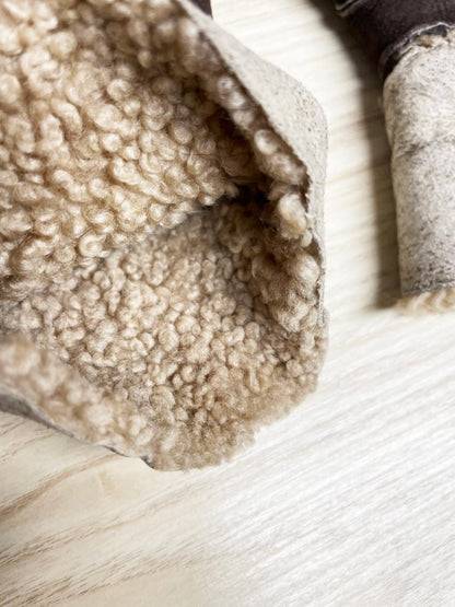 vintage shearling lambskin suede mitts - good market thrift store