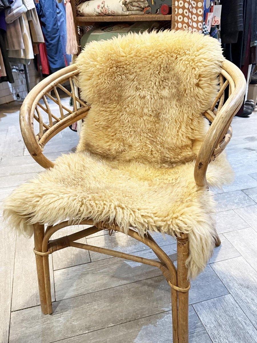 vintage sheepskin chair cover | area rug - good market thrift store