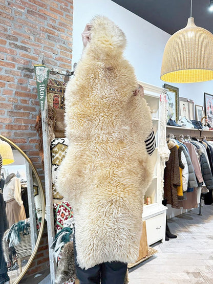 vintage sheepskin chair cover | area rug - good market thrift store