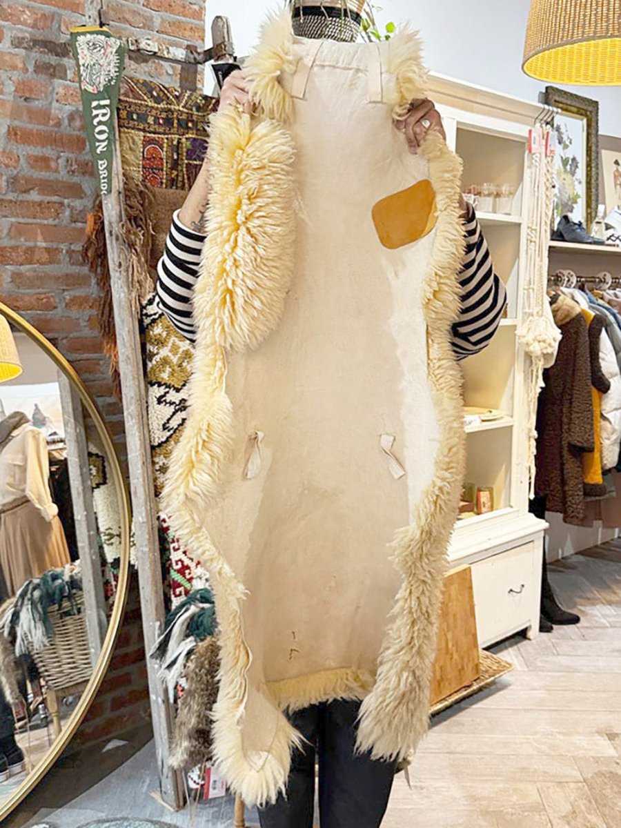 vintage sheepskin chair cover | area rug - good market thrift store