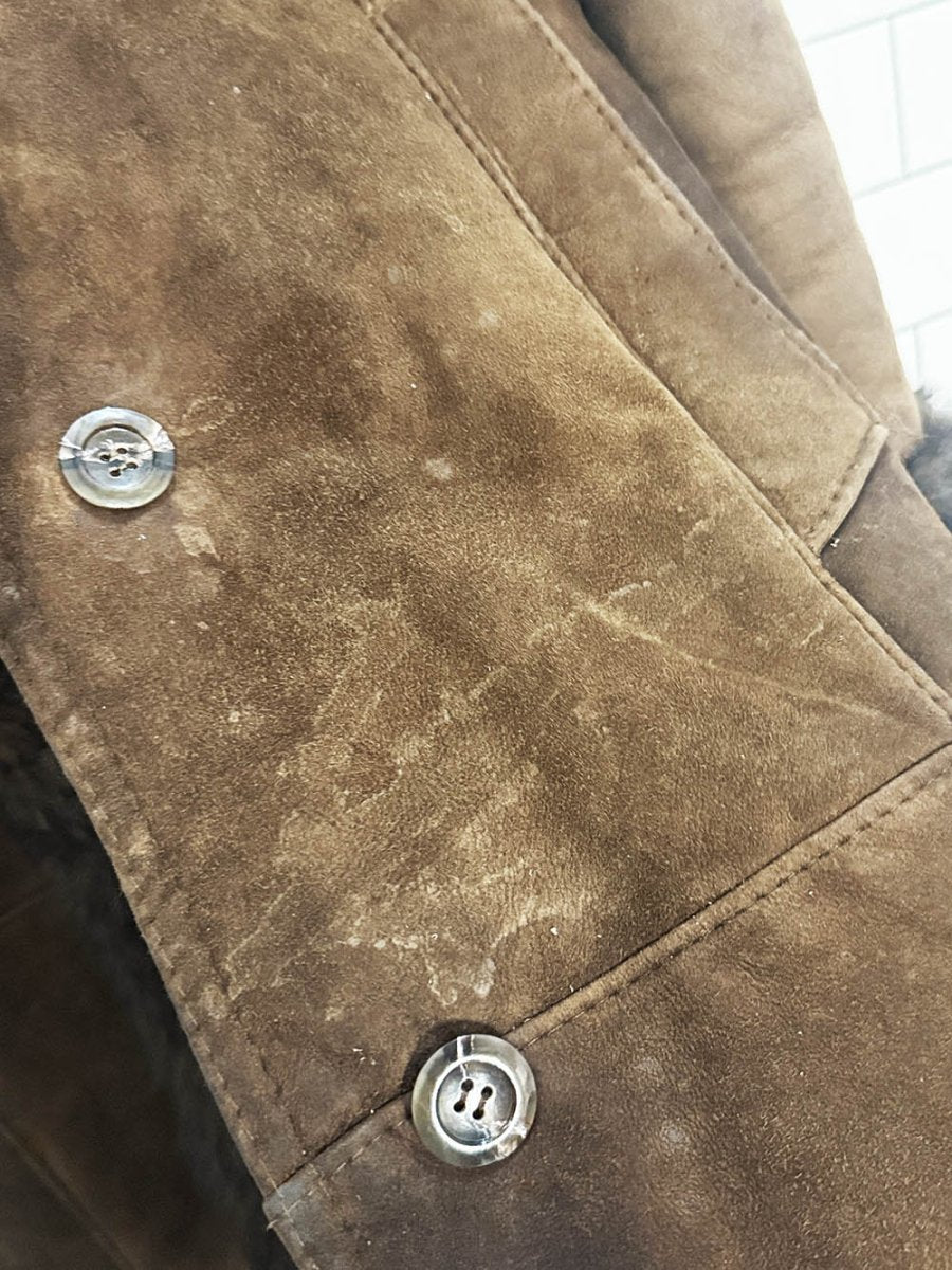 vintage sheepskin long hooded penny lane coat - good market thrift store