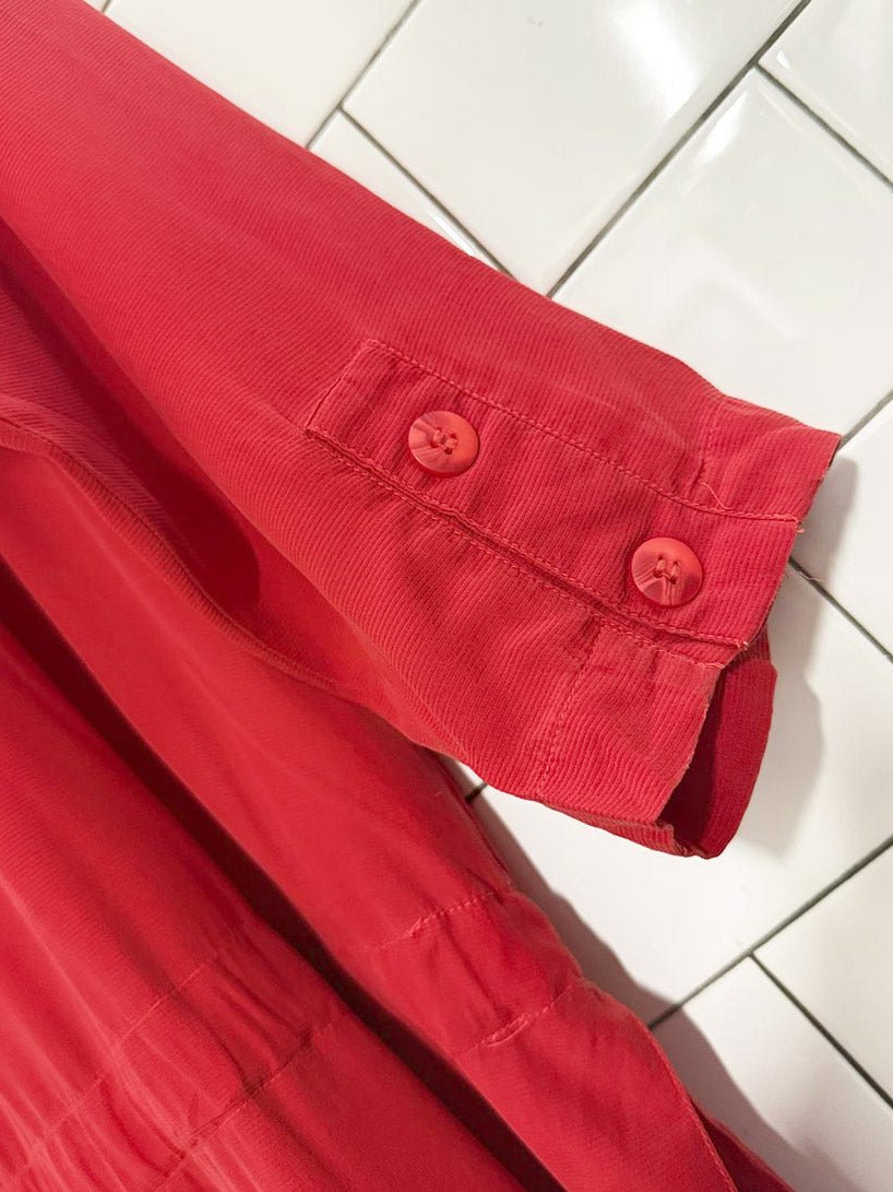 vintage shirley k 100% silk drawstring shirt - good market thrift store