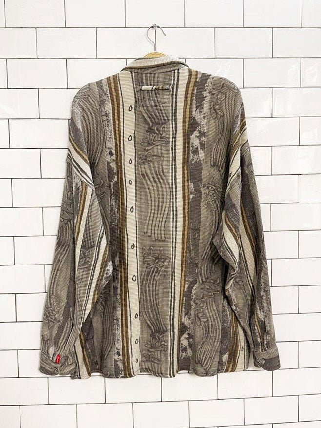 vintage signum woven abstract shirt - good market thrift store