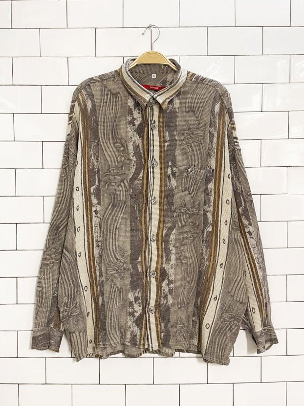 vintage signum woven abstract shirt - good market thrift store