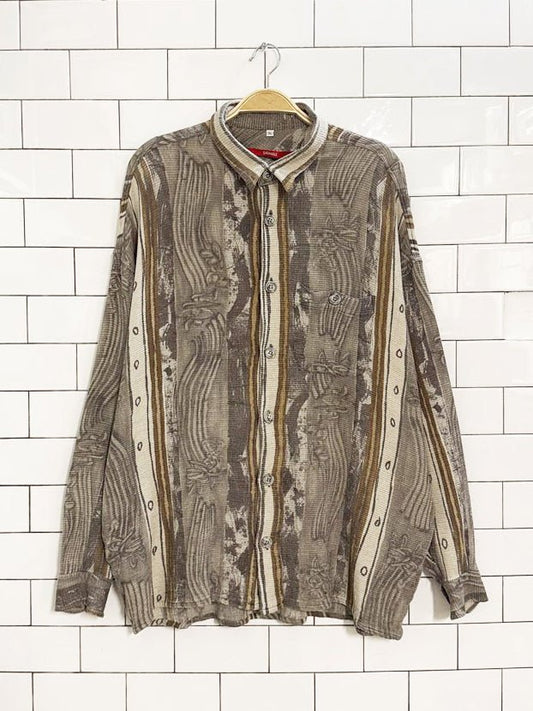 vintage signum woven abstract shirt - good market thrift store