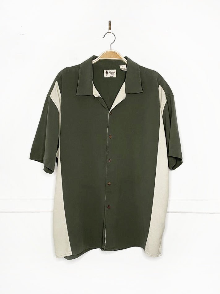 vintage silk 100% silk bowling full button resort shirt - good market thrift store