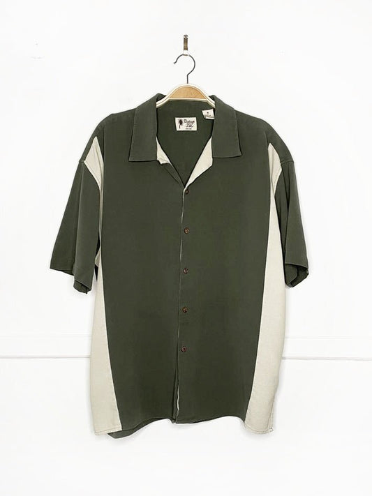 vintage silk 100% silk bowling full button resort shirt - good market thrift store