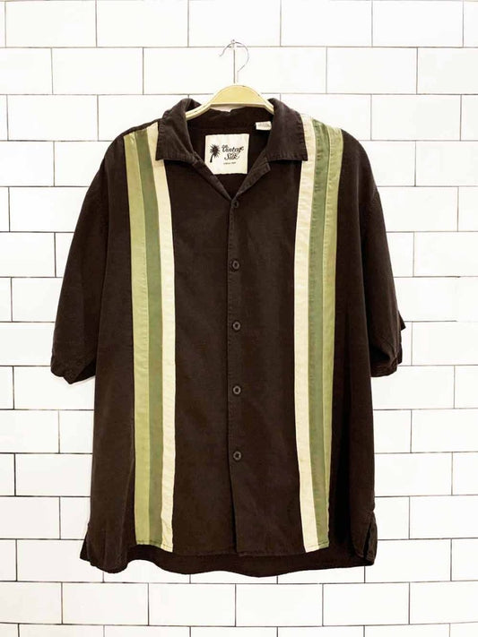 vintage silk 100% silk full button bowling resort shirt - good market thrift store