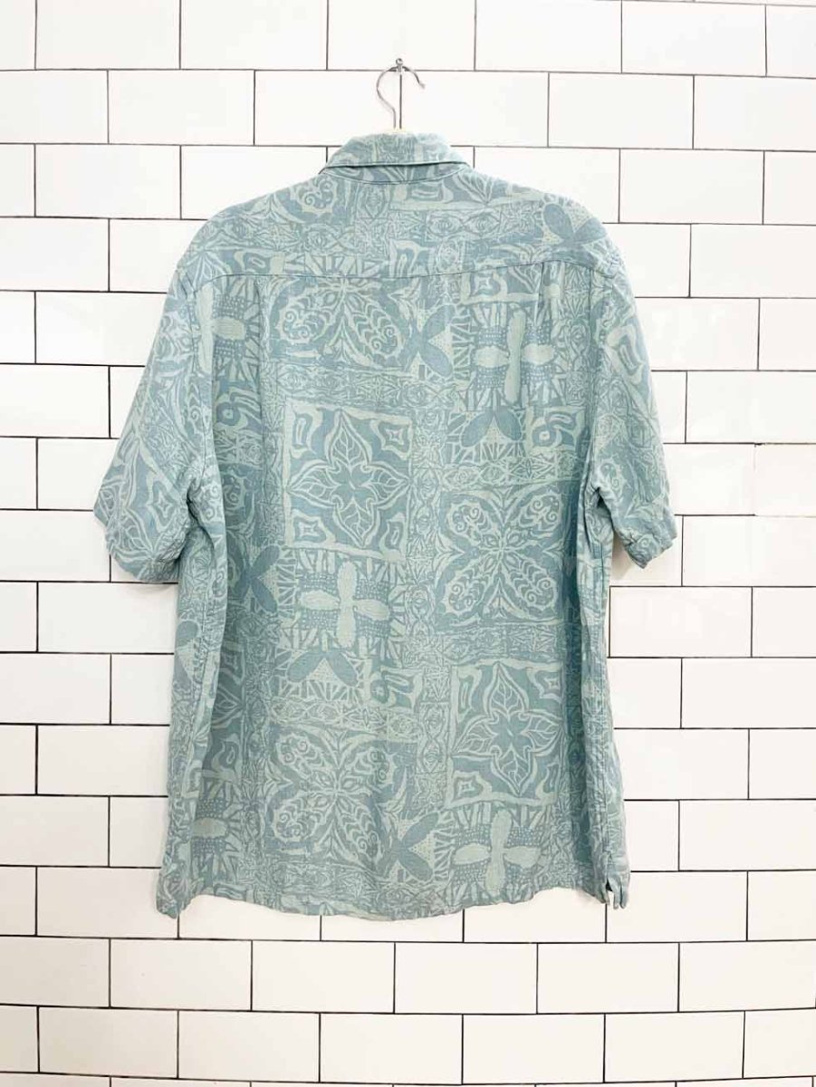 vintage silk 100% silk full button resort shirt - good market thrift store