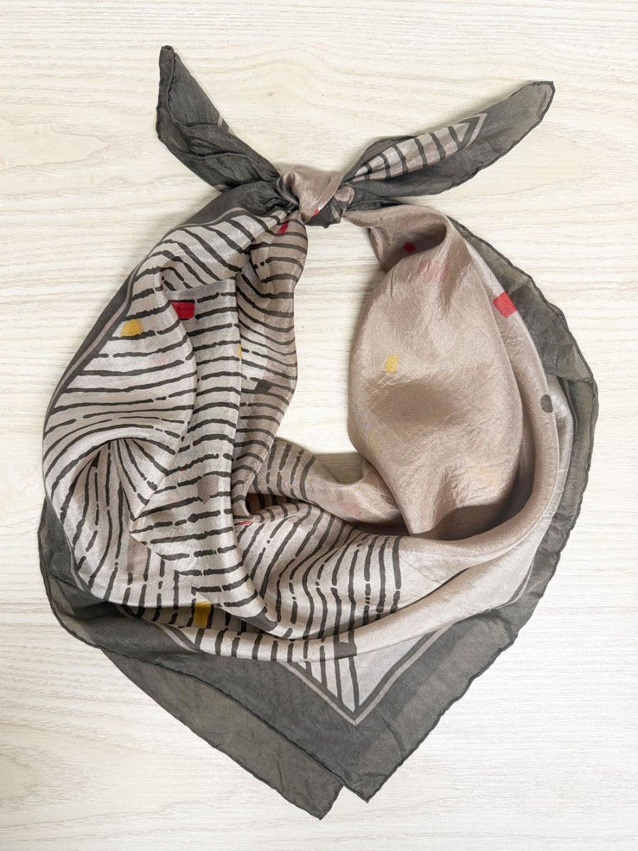 vintage silk square scarf | hand - rolled edge - good market thrift store