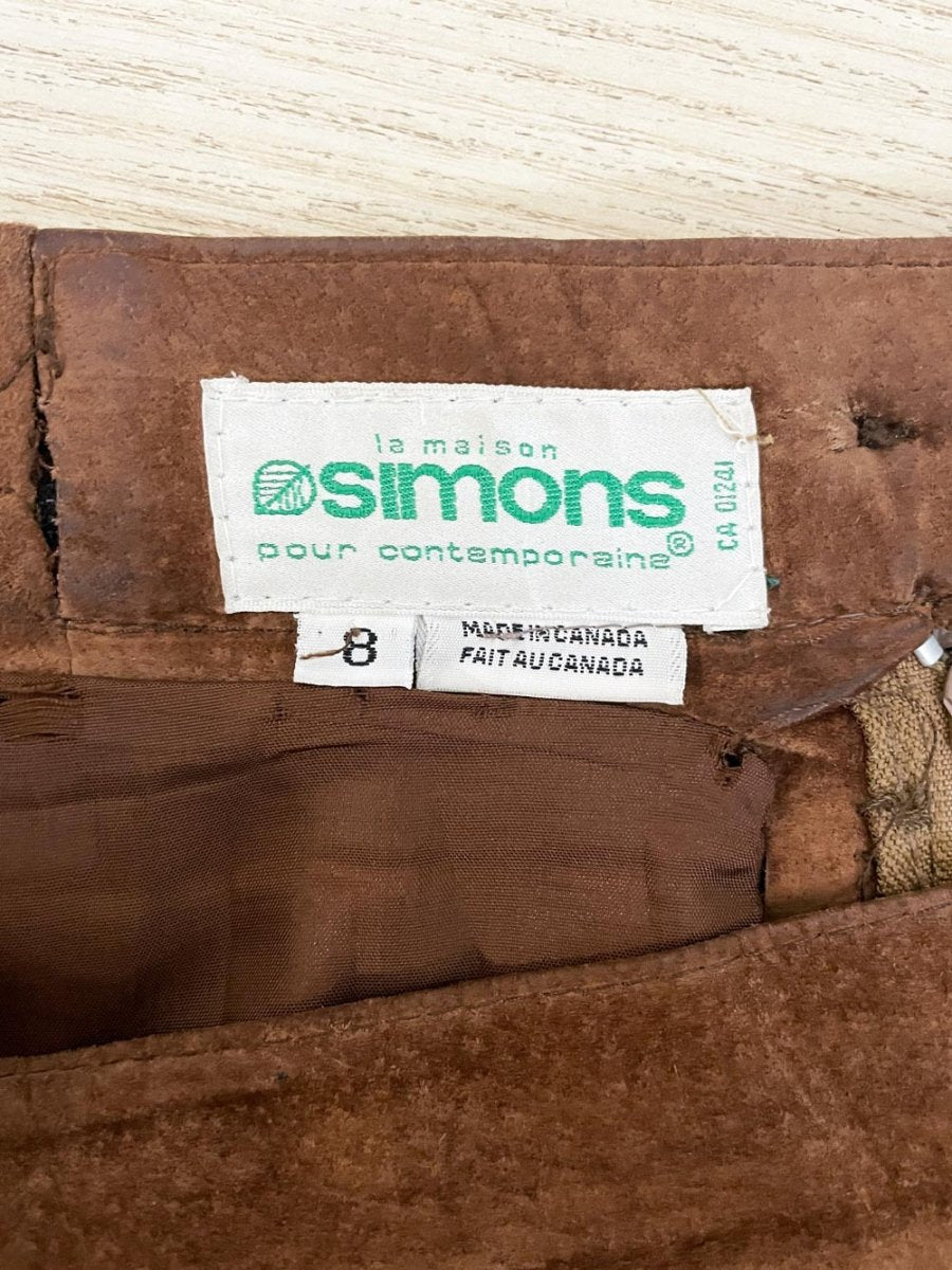 vintage simons suede full country midi skirt | made in canada - good market thrift store