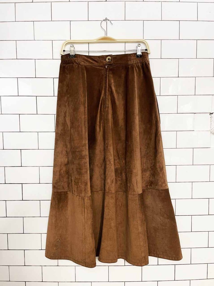 vintage simons suede full country midi skirt | made in canada - good market thrift store