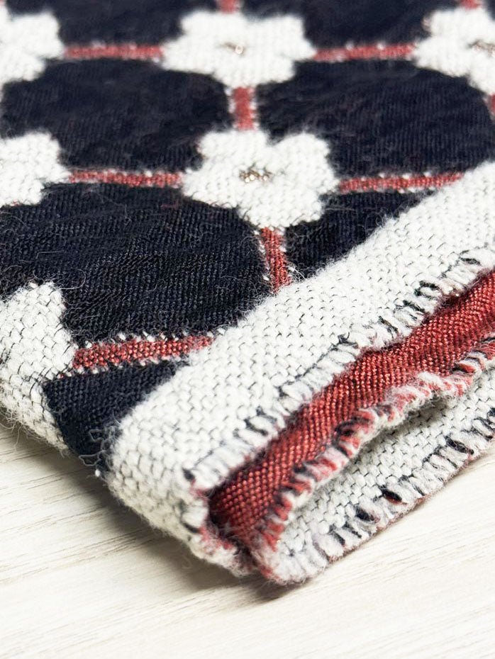 vintage simons wool - blend flower knit scarf | made in France - good market thrift store