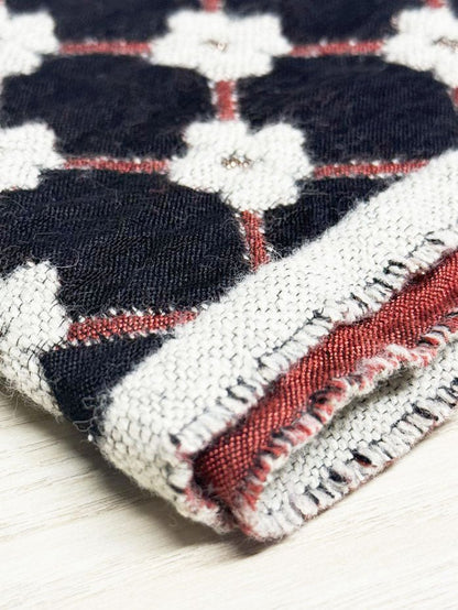 vintage simons wool - blend flower knit scarf | made in France - good market thrift store