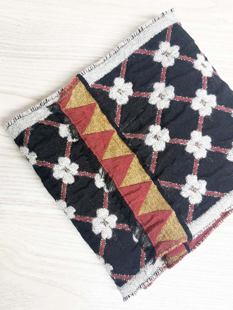 vintage simons wool - blend flower knit scarf | made in France - good market thrift store