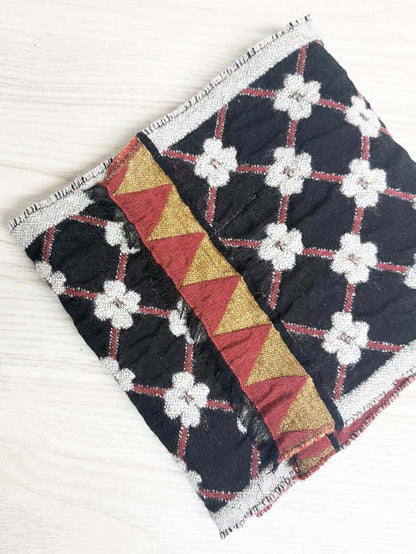 vintage simons wool - blend flower knit scarf | made in France - good market thrift store