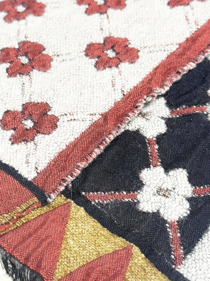 vintage simons wool - blend flower knit scarf | made in France - good market thrift store