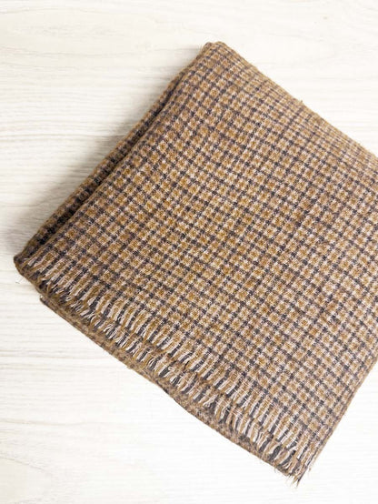 vintage soft check fringe scarf - good market thrift store