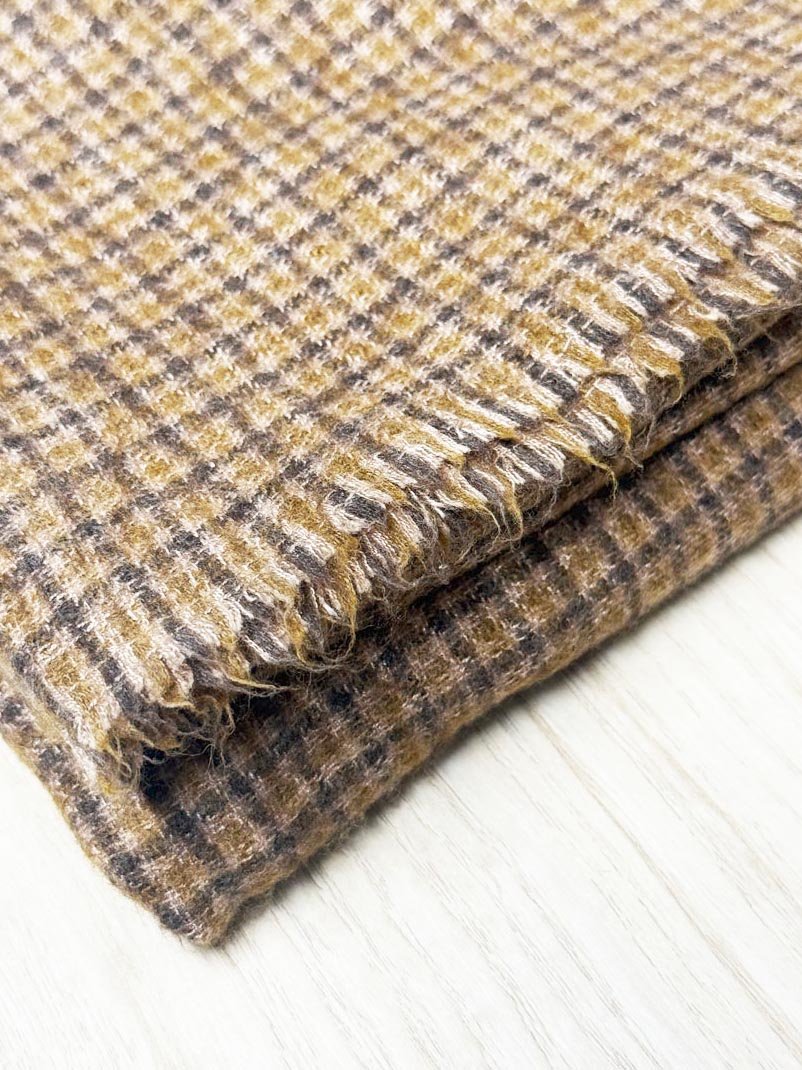 vintage soft check fringe scarf - good market thrift store