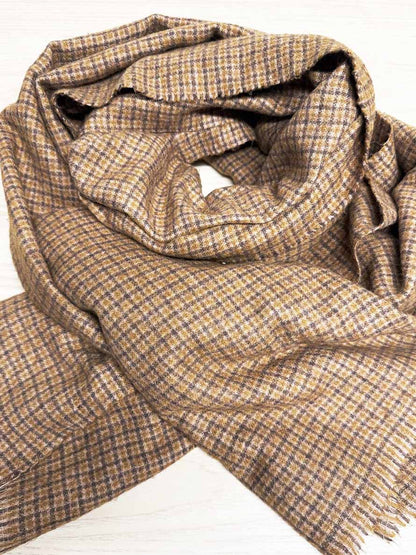 vintage soft check fringe scarf - good market thrift store