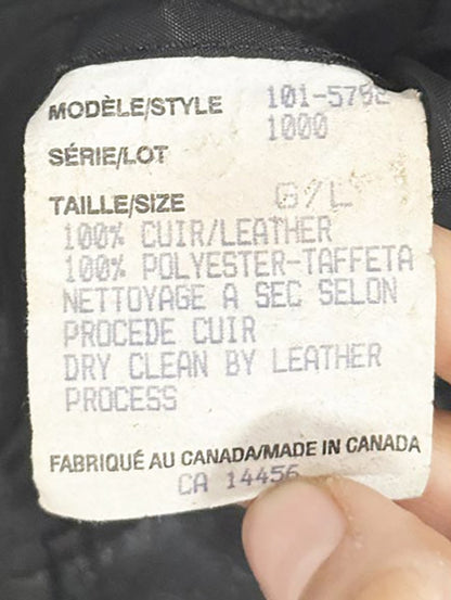 vintage soft leather full zip moto jacket | made in Canada - good market thrift store