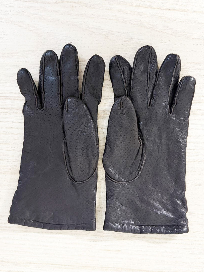 vintage soft leather gloves | 100% wool lining - good market thrift store