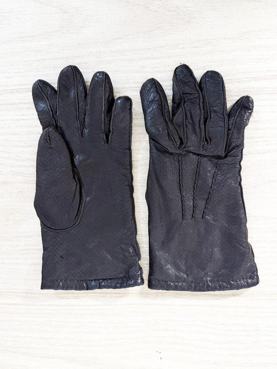 vintage soft leather gloves | 100% wool lining - good market thrift store