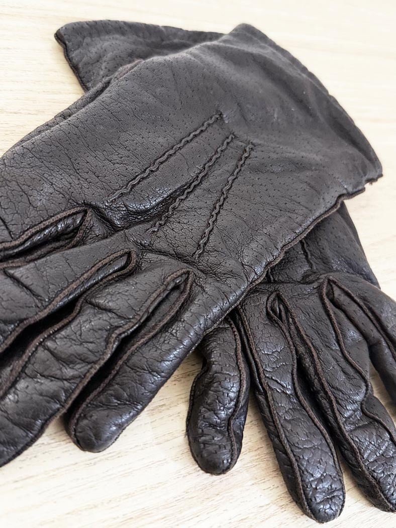 vintage soft leather gloves | 100% wool lining - good market thrift store