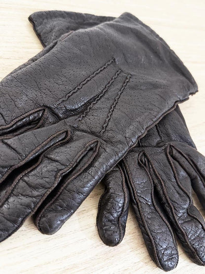 vintage soft leather gloves | 100% wool lining - good market thrift store