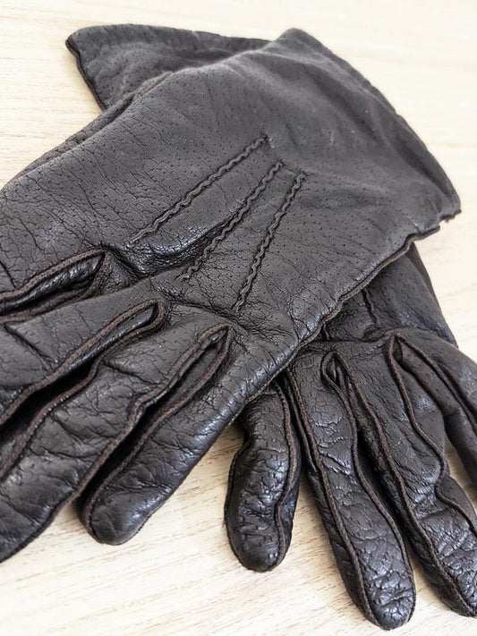 vintage soft leather gloves | 100% wool lining - good market thrift store